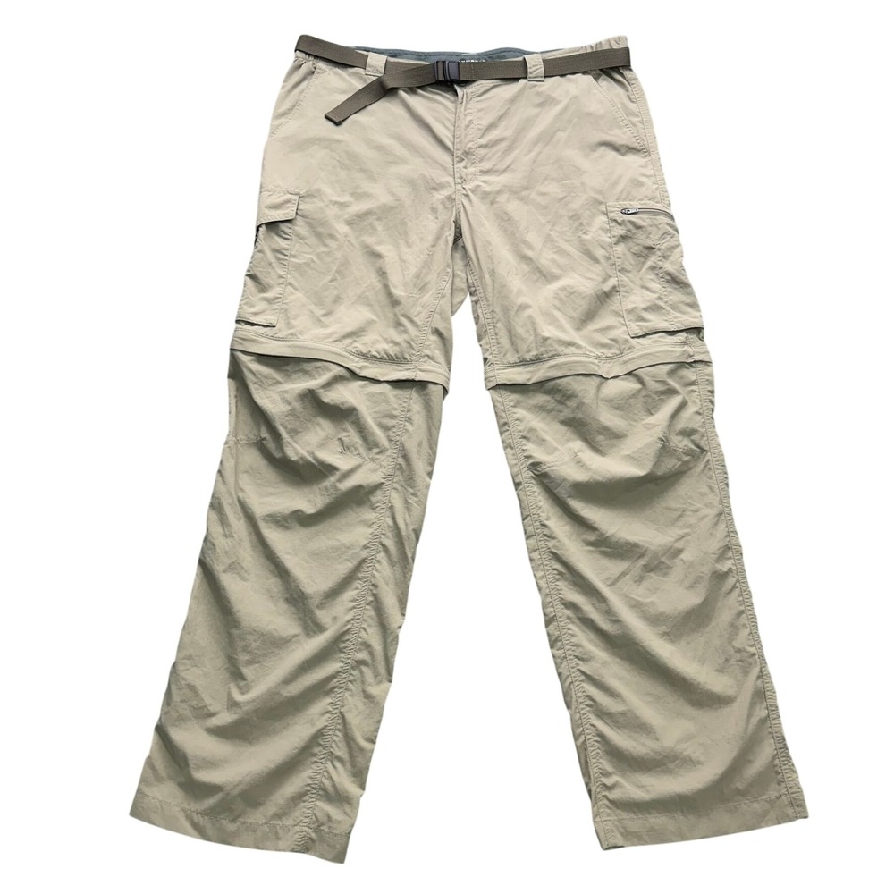Columbia Omni-Shade Convertible Cargo Pants Men's 40x32 Khaki Zip Off Legs